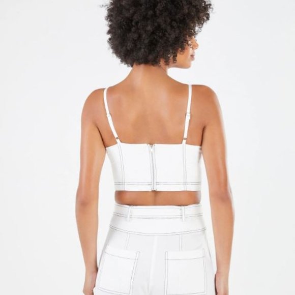 NWT BCBGMaxAzria Topstitch Crop Top - Picture 3 of 6